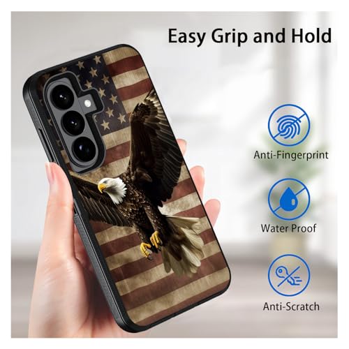 stmedazm Case for Samsung Galaxy S26 Plus/ S25 Plus/ S24 Plus 6.7 Inch, Military Grade Heavy Duty [3-Layer] Dustproof Shockproof Full-Body Phone Protective Cover, Patriotic American Flag Bald Eagle by stmedazm - Used condition - Image 5