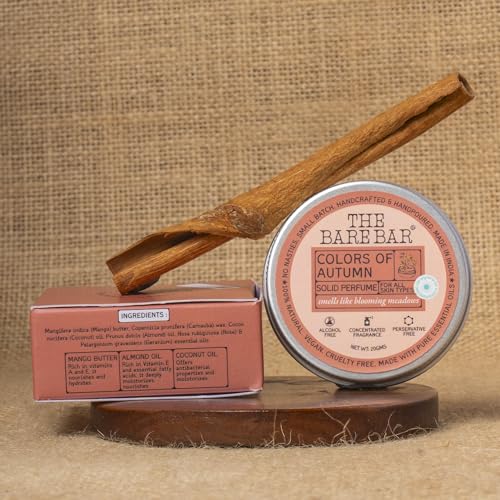 Image of The Bare Bar Colors of Autumn Solid Perfume - 20gm | Floral Fragrance| Odor & Sweat Control | Natural formula and Chemical free| Good for all skin types |Travel Mini Size Solid Perfume for Men &Women