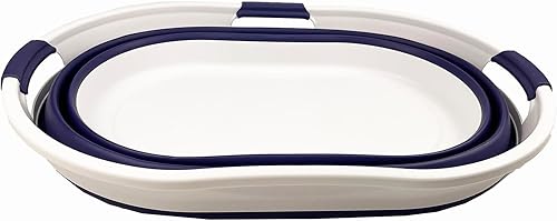 Miniatura 4 de SAMMART Cesta de plástico plegable para ropa sucia de 44 litros (11.6 galones) - Contenedororganizador plegable - Tina de lavado portátil -
