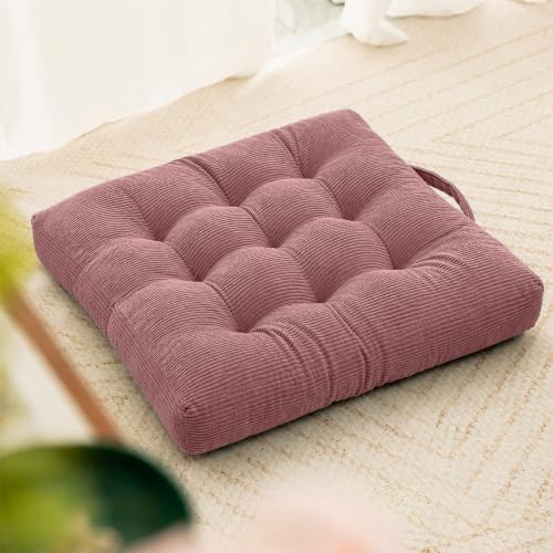 Cojín de suelo 40 x 40 cm, cojín grueso para silla para interior y exterior, cojín para asiento con asa, cojín para silla de jardín, silla de oficina, silla de balcón