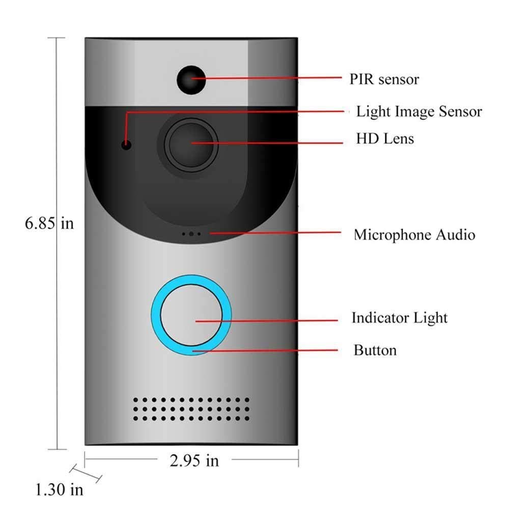 Videocitofono, Wi-Fi Campanello Video, Citofono Senza Fili,con Rilevatore di Movimento Visione Notturna,Casa Allarme Smart,Senza Fili videocitofono Telefono Cellulare Video remoto