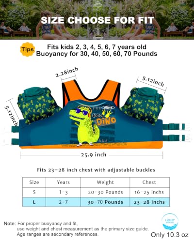 Image of AEOCOO Puddle Float Jumper for Swiming, Toddler Swim Vest for Water Play, Pool Floats with Swimming Arm Floaties Swim Jacket & Water Wings for Kids Swimmies, Boys, Girls, Ninos