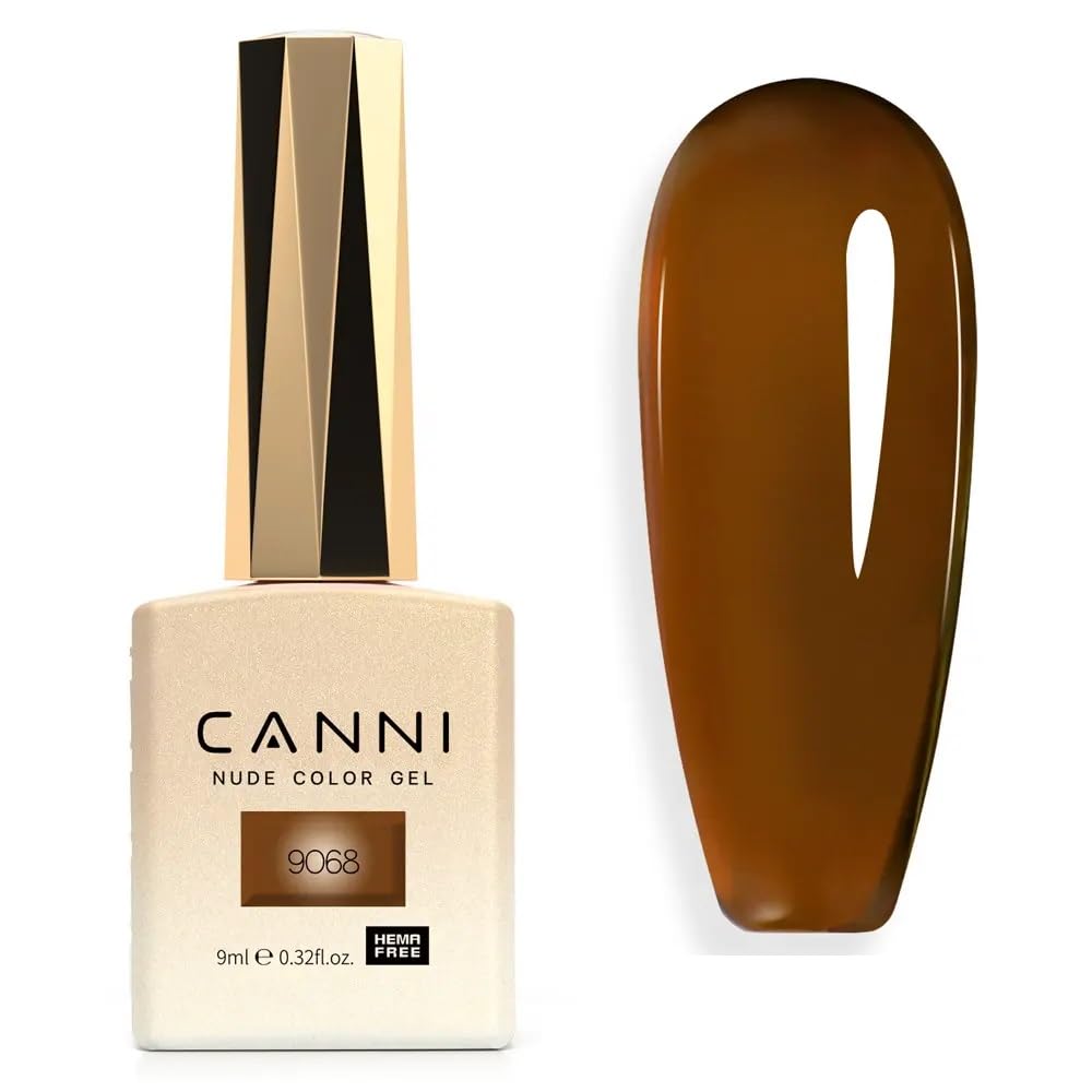 CANNI 9ml Gel Nail Polish, 1 Pcs Gel Polish Translucent Jelly Neutral Color Soak Off LED Nail Gel Polish Set Nail Art Starter Manicure Salon DIY at Home (9068)