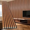Yuzzy 4 Pack Wood Panels for Wall, 94.5" x 11" Acoustic Wood Slat Wall Panel for Interior Wall Decor & Noise Reduction, Soundproof Panel & Sound Absorbing Panels - Teak
