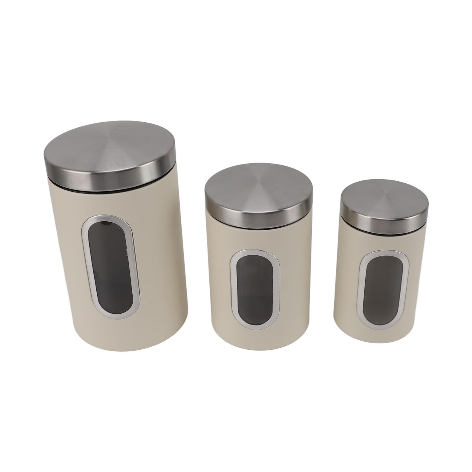 Juego de botes de cocina, recipientes herméticos para almacenar alimentos con tapas, ventana transparente, apilables para ahorrar espacio, para organización de despensa (Beige)
