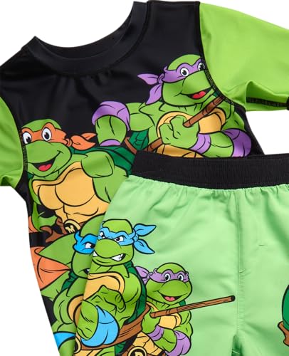 Image of Nickelodeon Paw Patrol TMNT Boys Rash Guard Set UPF 50 Swim Shirts & Trunks