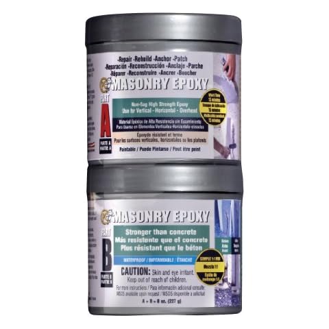 PC Products PC-Masonry Epoxy Adhesive Paste, Two-Part Repair, 8 oz in Two Cans, Gray 70079 Cover