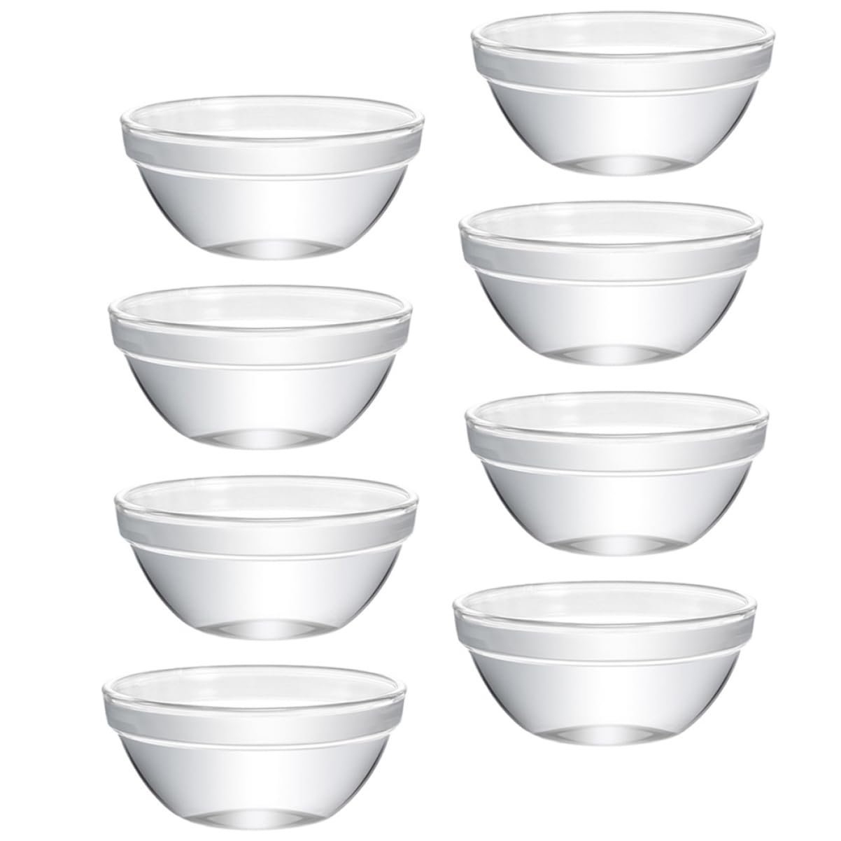 GRIRIW 8pcs Bozai Cake Bowl Small Jelly Bowl Ramekin with Lid Container for Food Ramekins Jelly Pudding Bowl Food Serving Bowl Jelly Bowls Pudding Storage Bowl Dessert Bowl Glass