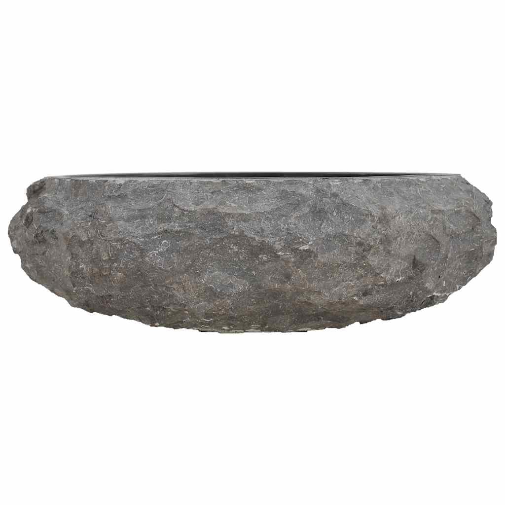 vidaXL Lavabo Sanitario Cuarto de Baño Servicio Fregadero Piezas de Fontanería Bricolaje Instalación Decoración Aseos Grifería 40x12 cm Mármol Negro Piedra Natural