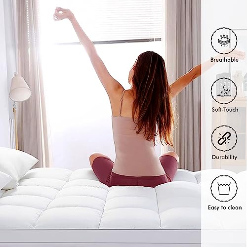 Image of Linenwalas Microfiber Super Soft Fluffy Mattress Padding /Topper for Comfortable Sleep, 5 Star Hotel Feel - Single Size in White, Mattress Topper Like Hotel (36x72 inch)