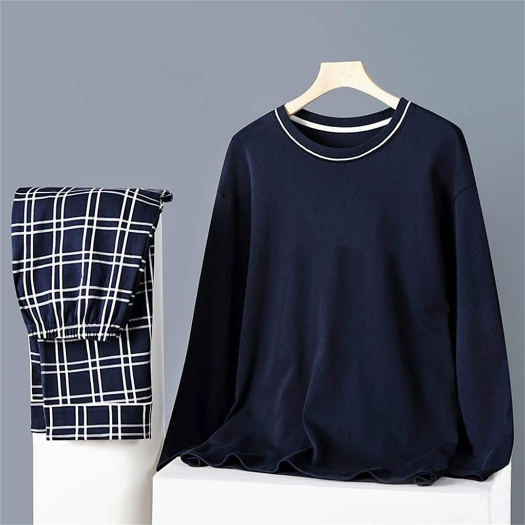 Pajamas men's spring and autumn cotton long-sleeved plus size homewear suit