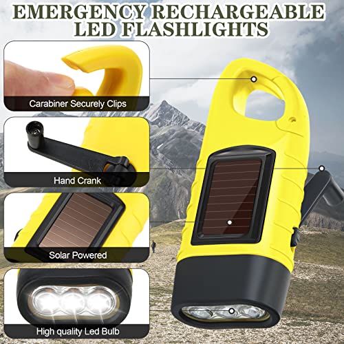 Leelosp 9 Pcs Hand Crank Solar Flashlight Emergency LED,Black,Green,Yellow - Image 3