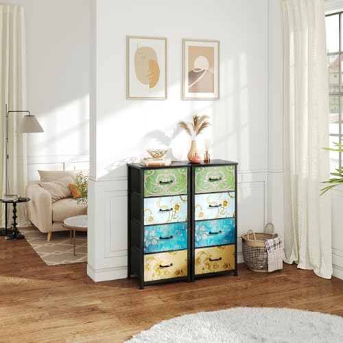 Commode avec 4 tiroirs en tissu compacte pour rangement de maison 29x40x80cm - 8
