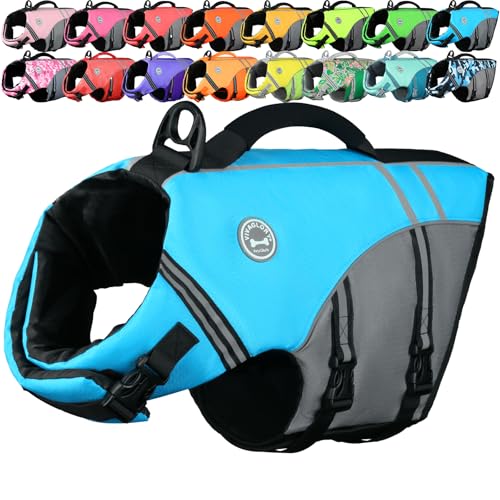 VIVAGLORY Sports Style Dog Life Vest, Dog Life Jacket...