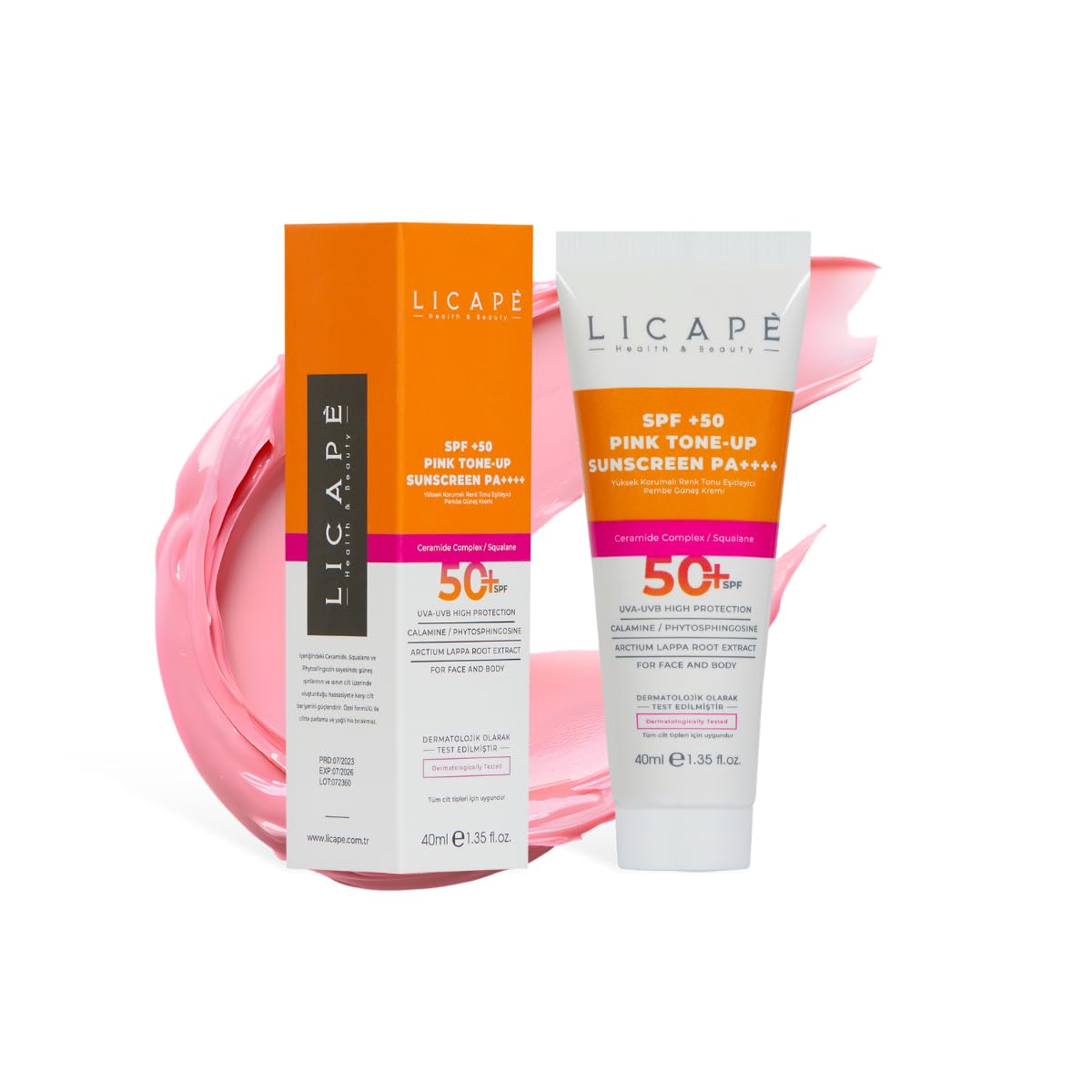 Licape Yüksek Korumalı Pink Güneş Kremi – SPF 50 Renk Tonu Eşitleyici ve Aydınlatıcı Yüz Güneş Kremi – Suya Dayanıklı, Nemlendirici ve Cilt Bariyerini Destekleyici – 40 ml
