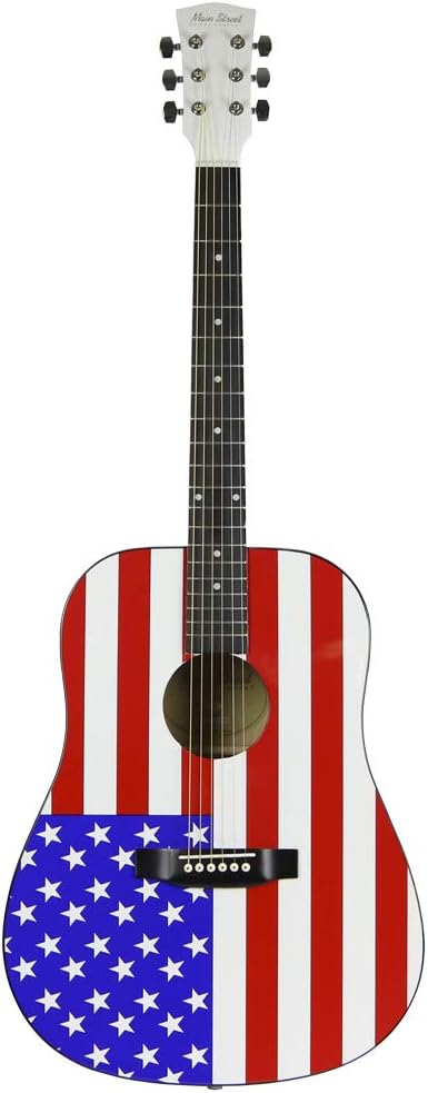 Main Street Guitars MAAF Dreadnought Acoustic Guitar in American Flag Finish