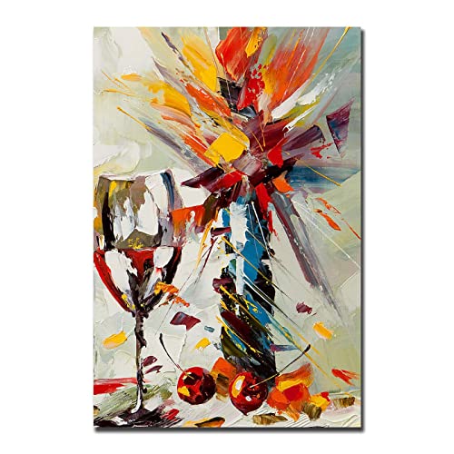 Toile art moderne vin et fleurs pour créer une ambiance chaleureuse de salon
