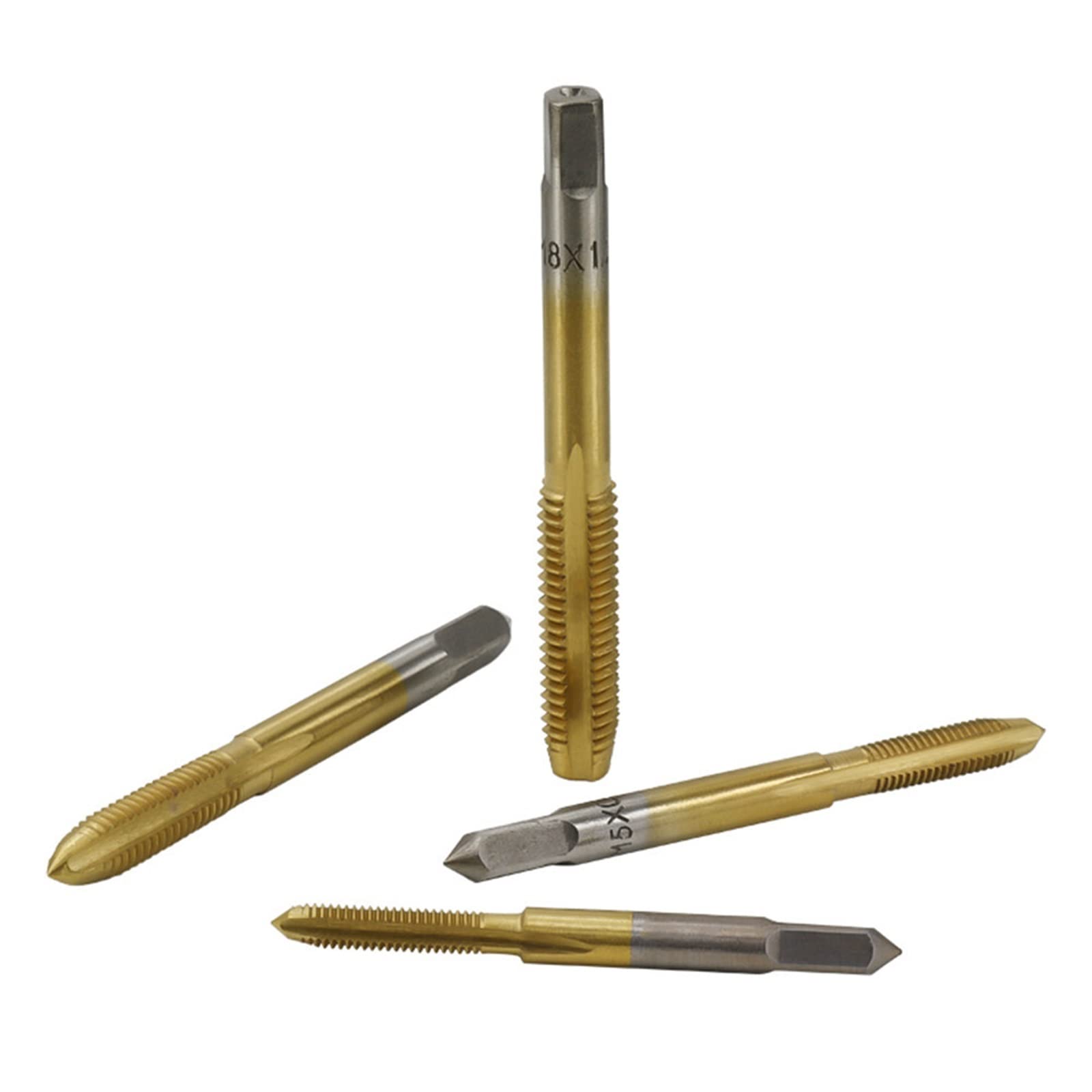 Set di 5 Maschi a Mano Rivestiti in Titanio M3 M4 M5 M6 M8 HSS con scanalatura Dritta, Maschi per Filettatura Destra, Set di Punte filettate MINGPING