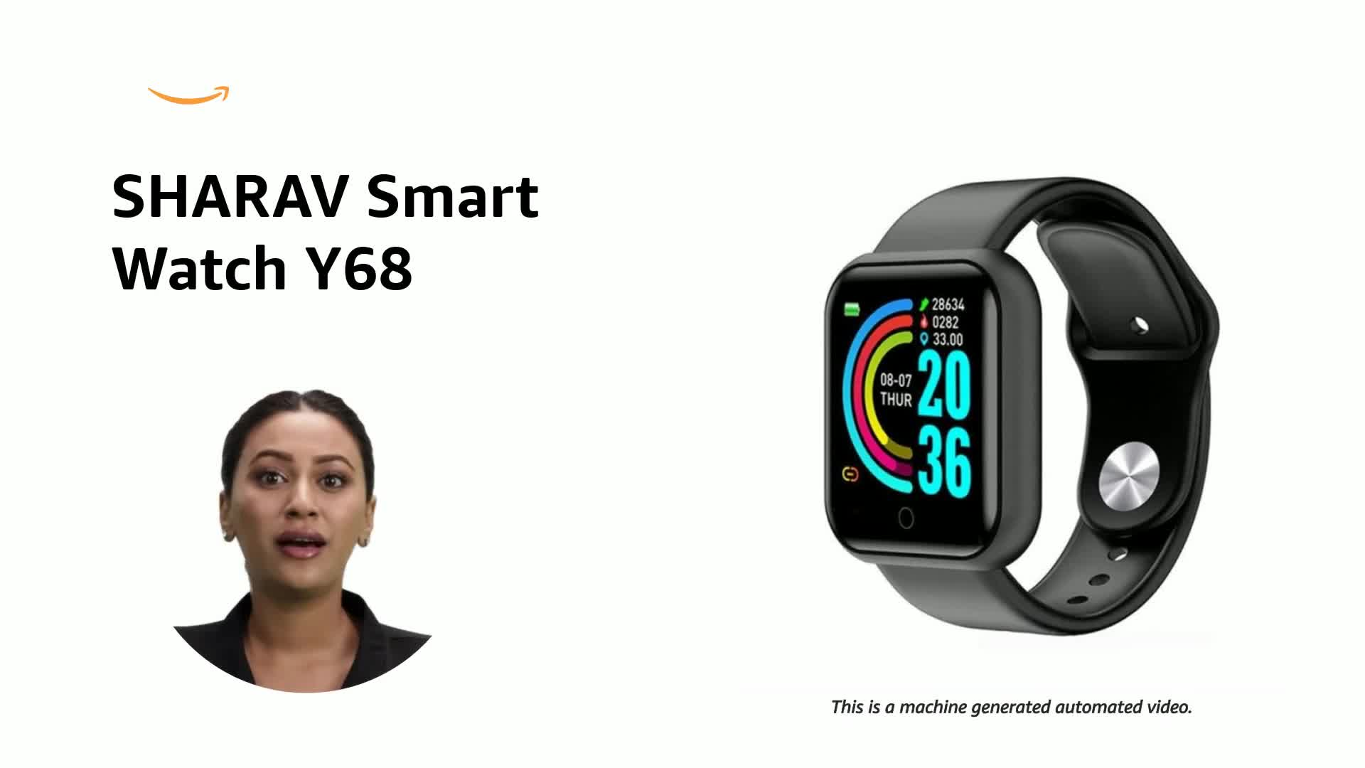 SHARAV Smart Watch Y68 Men Women Fitness Tracker, Oxygen, Blood