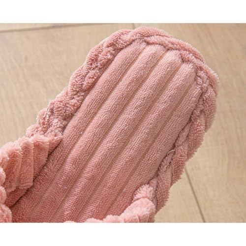 Image of SILENCIO Slippers for Women House Bedroom Furry Cross Bands Slide Shoes Anti-Skid Sole Open Toe Slippers Indoor & Outdoor