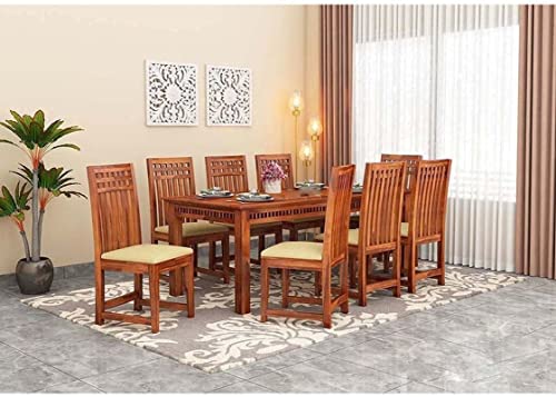 GM CRAFT Solid Sheesham Wood Six Seater Dining Set for Dining Room Restaurant Hotels Cafe, Wooden Dining Set, Sheesham Wood Dining Set, 40