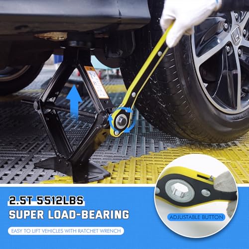 Image of IMAYCC Universal Scissor Jack for Car, SUV, MPV - 2.5 Ton /5512 lbs, Portable Car Tire Change Kit with Lug Wrench, Emergency Tire Jack