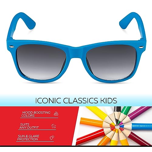 Image of Retro Rewind Kids Sunglasses for Boys Girls Age 3-12 - Shatterproof UV400 Toddler Children Sun Glasses