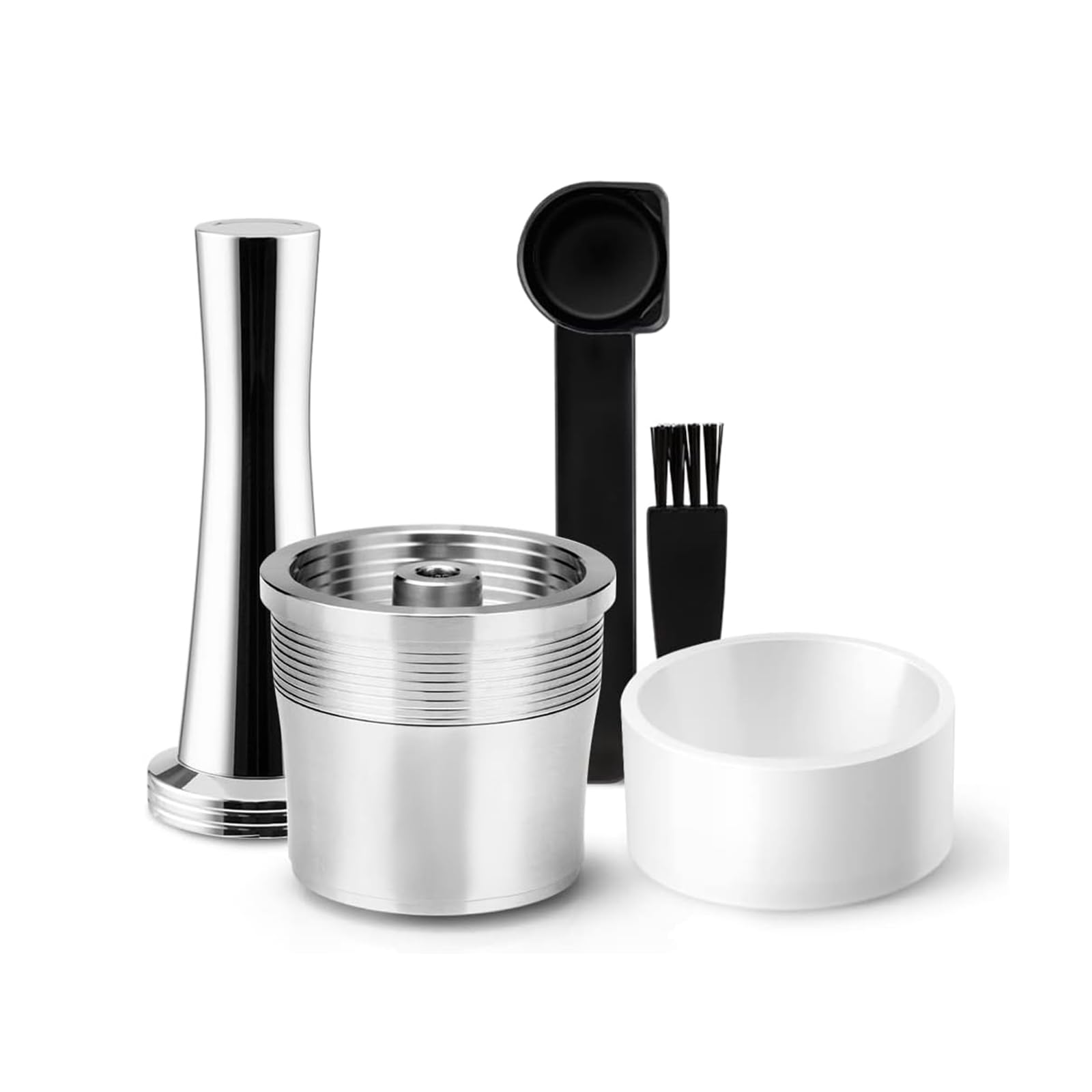 Capsula riutilizzabile in acciaio inox per I-LLY, cialda filtro caffè ricaricabile compatibile con macchina da caffè i-lly X9 X 8 X7.1 Y5 Y1.1 (capsule+tamper+riempimento polvere)