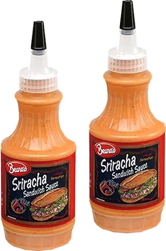 Beano's Salsa de sándwich Sriracha, paquete de 2 botellas de 8 onzas líquidas