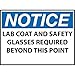 Zing Green Products 20062A, Safety Sign, Notice Lab Coat Glasses" (Pack of 9 pcs)