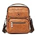 IPASUN Petit sac à bandoulière en cuir pour homme, marron jaune1, 24*21*9cm