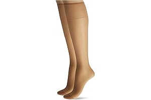 Silk Reflection Women's Knee Hi Reinforced Toe, 2-Pack