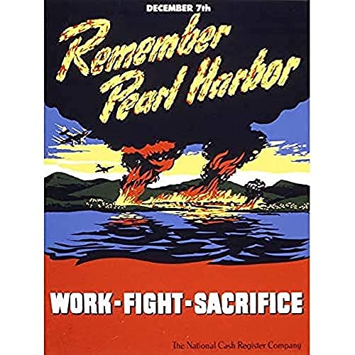 War WWII USA Remember Pearl Harbor Fight Work Advert Art Print Canvas Premium Wall Decor Poster Mural