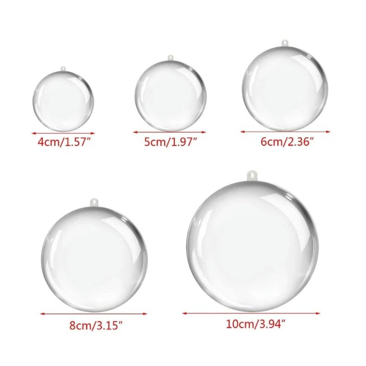 20 pièces Boule Transparente de noël Boules d'arbre de noël boîte Boule Ornement Cadeau de Mariage présent décoration de fête-8cm