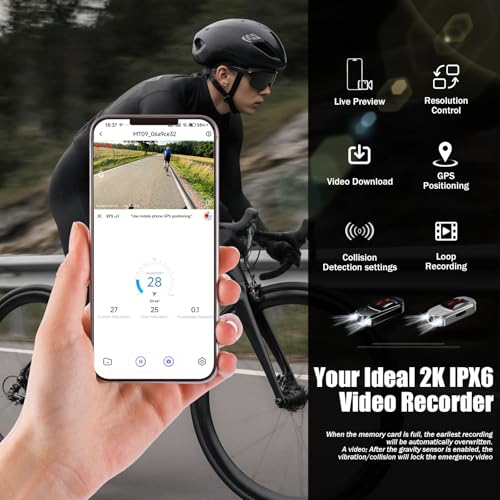 Image of Sports Camera with Gravity Anti-Shake, 2000mAh 7H Loop Recording Waterproof Action Cam for Bike Cycling, Mini Vlogging Camera with WiFi & Light, Portable Pocket Video Recorder for Hiking Commuting