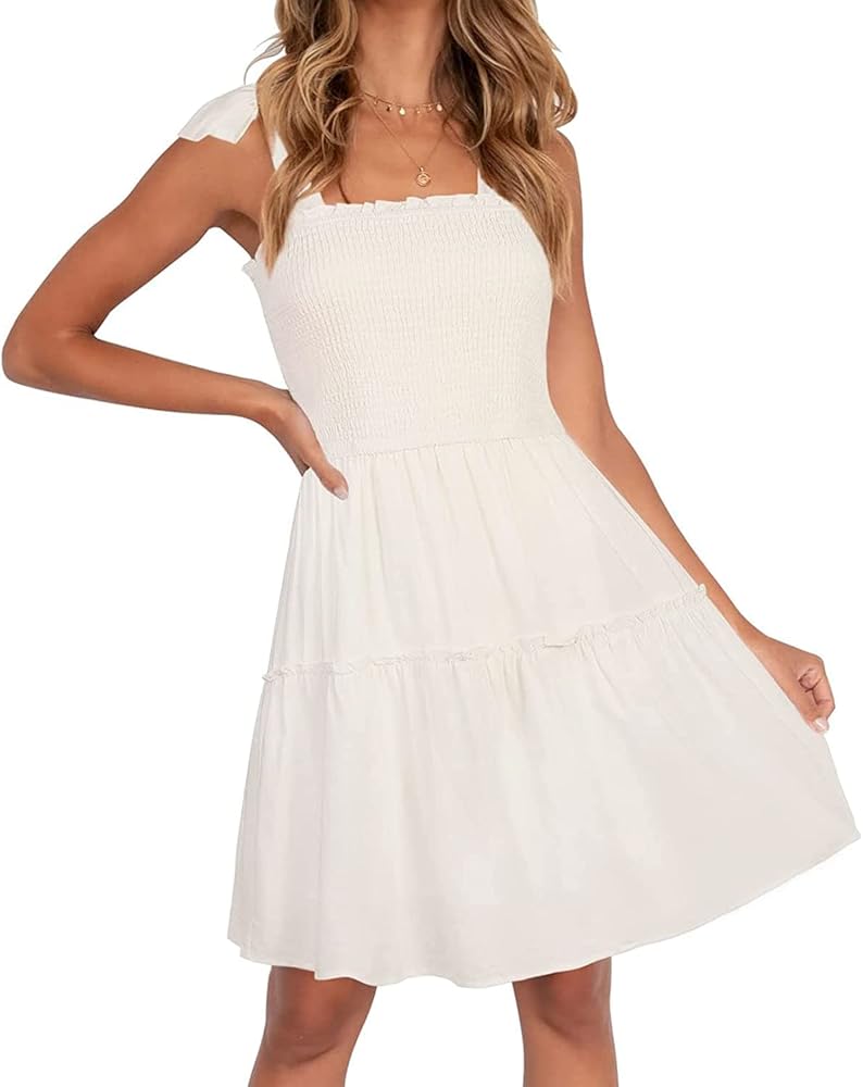 ZESICA Women's 2025 Summer Spaghetti Strap Sleeveless Square