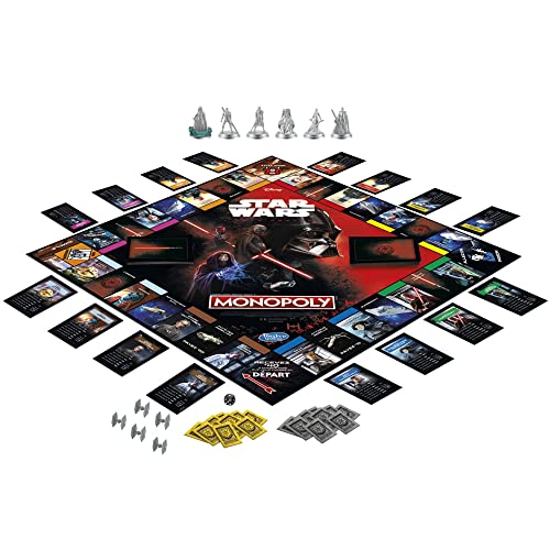 Monopoly Spiel Disney-Star-Wars-Edition, dunkle Seite, Familienbrettspiel für Kinder ab 8 Jahren, Star-Wars-Geschenk – Bild 4