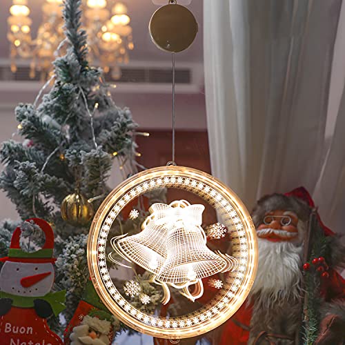 Weihnachts-Fensterlampe, dekoratives Weihnachts-Fensterlicht, Weihnachtsdekoratives Fensterlicht, Hintergrund-Lichterkette für Außen- und Innenfenster, Weg, Terrasse, Schlafzimmer, Party, Urlaub, Wand Cover