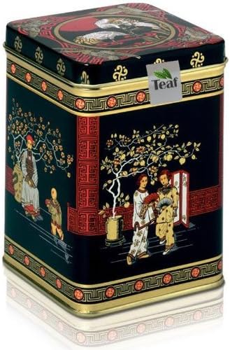 RHUBARB CREAM - flavoured black tea - in a Black Jap Caddy - 77x77x100mm (75g)