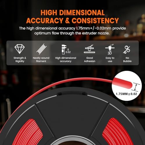 Image of TECBEARS PETG Filament 1.75mm 1KG, 3D Printer Filament PETG Black, Strong Toughness, 1KG(330M) Filament High Precision, Dimensional Accuracy ±0.02mm, Black