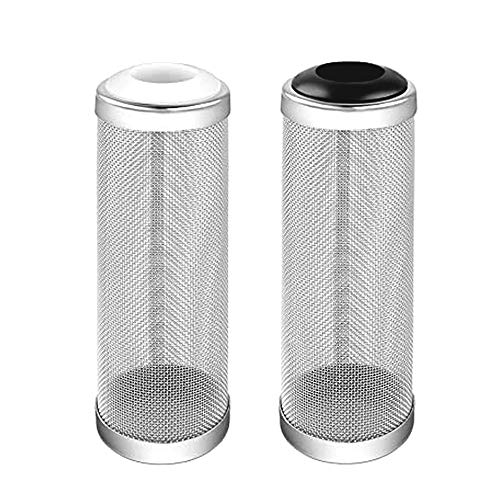 yeemeen Aquarium Filter Guard 2PCS 16mm Edelstahlfilter, Aquarium Mesh Net Filter Schutz Edelstahl Einlass Schutzhülle Aquarium Filter Einlass Düse Filternetz Hülse (Weiß und schwarz)