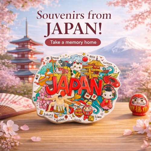 Imán decorativo japonés para refrigerador, rojo, ovalado miniatura 3