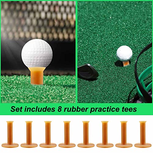 Rubber Golf Tees For Mats, Pack Of 8Pcs 2.87 Inch Driving Range Tees Gloof Golf Mat Tees Fit For Practice Mat Indoor Outdoor Simulator #TOP4