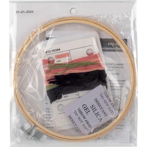 Image of Dimensions 72-70394 Fluent in Sarcasm Embroidery Needlepoint Kit for Beginners, 6 inch Diameter Hoop, Multicolor, 5 Pieces