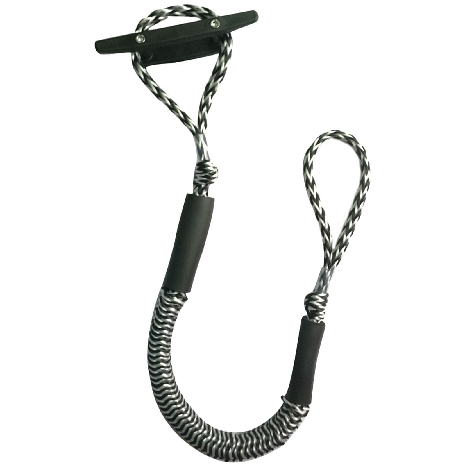 Jfgctyhxy Black White Wave Bungee Dock Line Stretchable Mooring Rope Boat Anchor(Black White Wave)