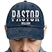 Pastor's Calling - Personalized Vintage Washed Denim Cap, Pastor Personalized Distressed Denim Cap, Custom Name Bible in Letter Adjustable Baseball Cap for Pastor Men, Pastor Appreciation Gifts