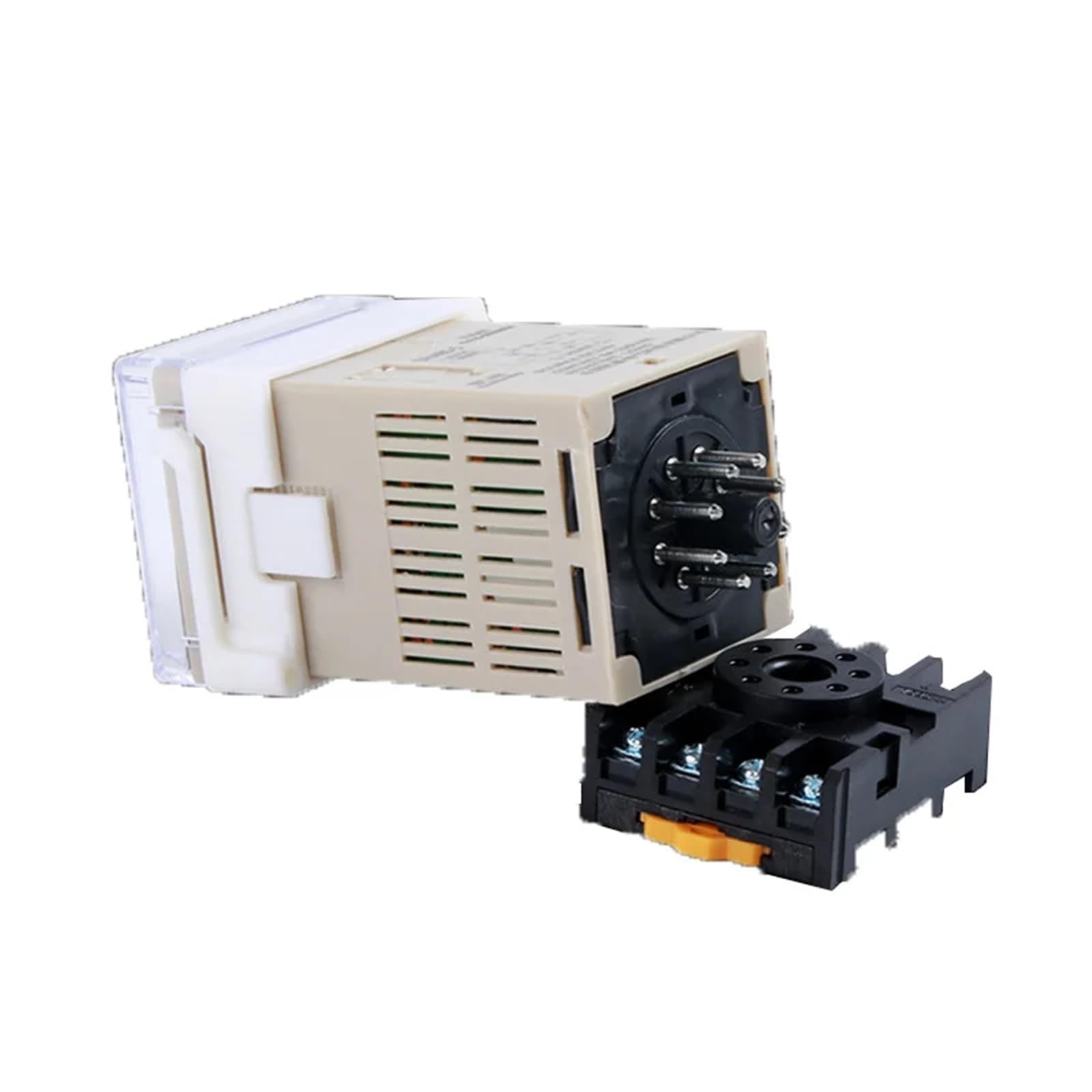 Temporizador retardador de control de ciclo de CA DH48S-S, 220 V, 0,1 S-99 H, pantalla digital, SPDT, programable, interruptor de tiempo, relé con base(DH48S-2Z,AC380V)