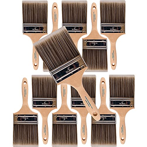 12PK 4 inch Flat BrushPremium Wall/Trim House...