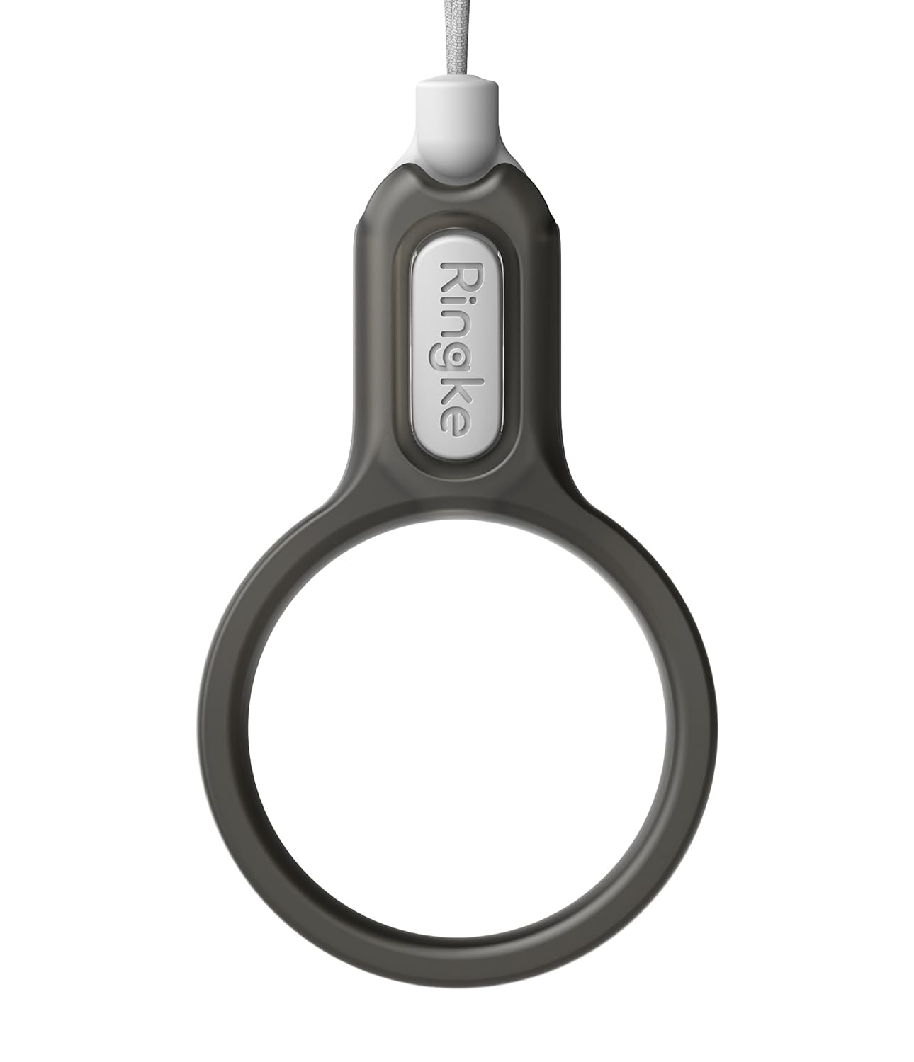 Buckle Finger Ring Designed for Camera Strap and Phone Strap, Durable Lightweight Universal Ring-shaped Lanyard - Smoke Black