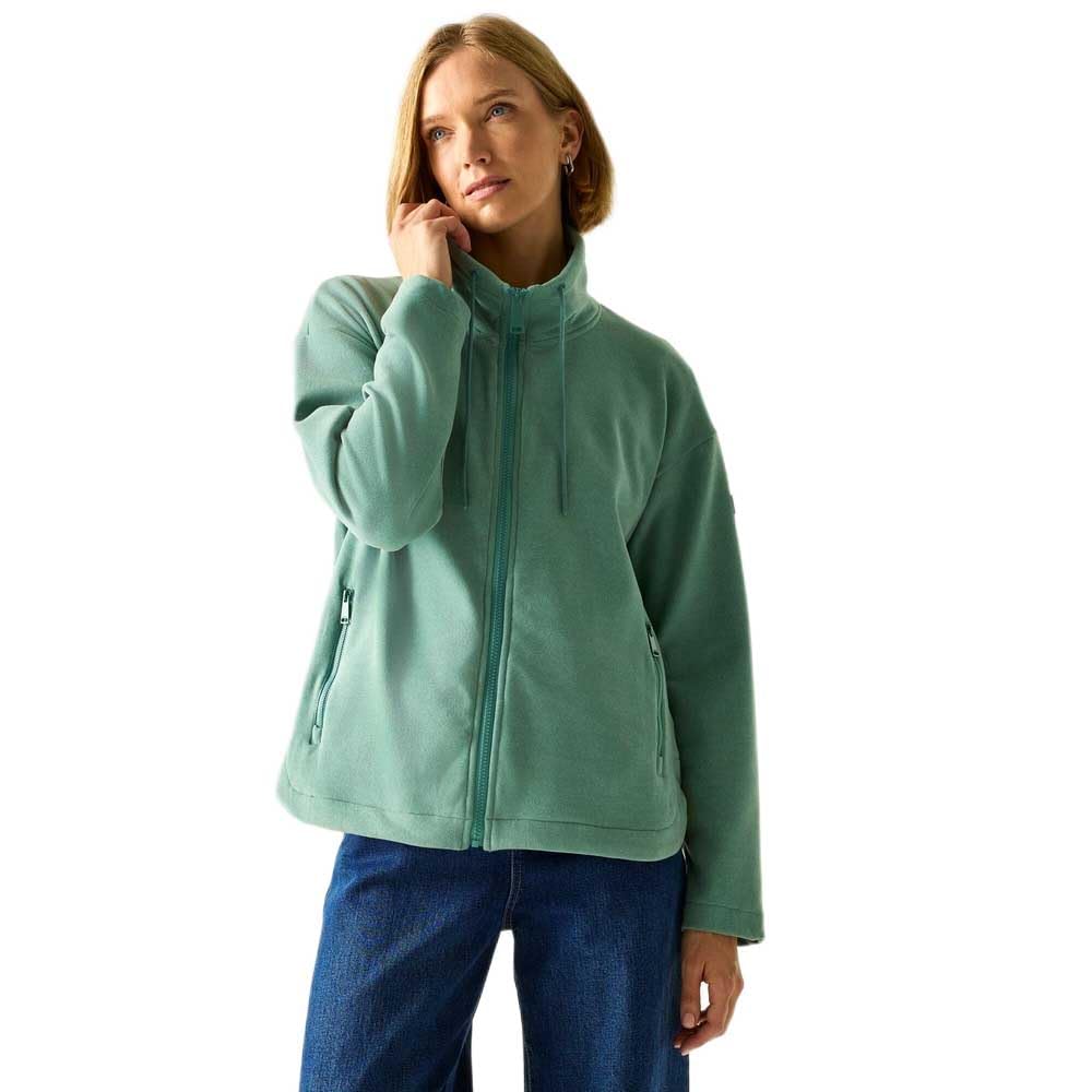 Regatta Women's Ashlynn Full Zip Knitted Fleece Sweatshirt in Teal | Size: 12